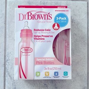 Dr. Brown’s pink bottles. Unopened.